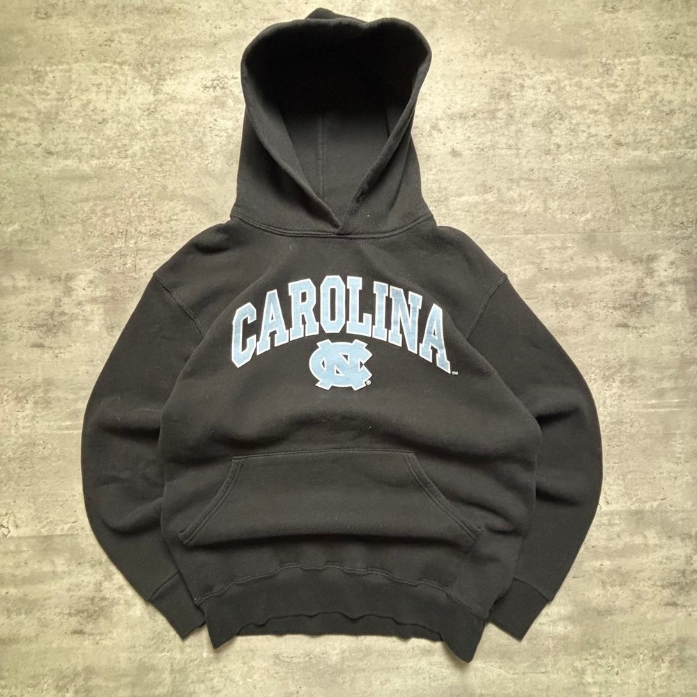 The Game Hoodie Mens Medium Black Vintage 90s UNC Carolina Heavy Cotton Boxy